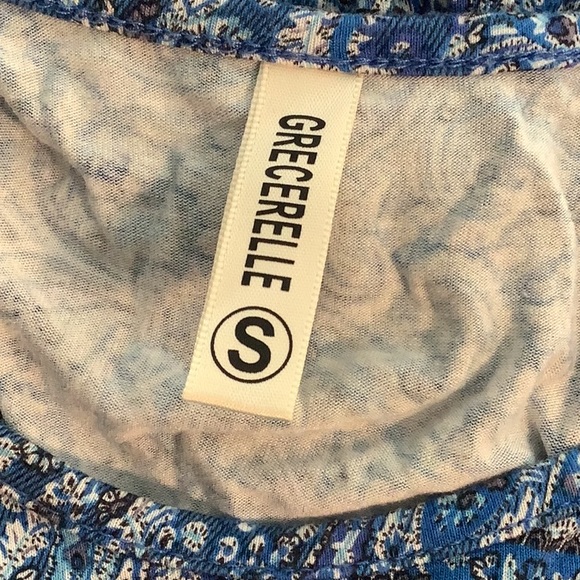 💥 Long blue paisley knit coverup dress sz Small - Picture 9 of 9